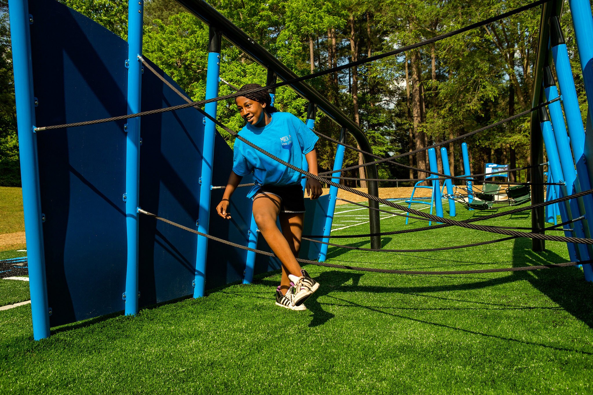 girl navigating IP Challenge Course